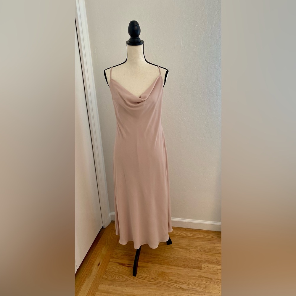 Show Me Your Mumu Verona Cowl Dress in Dusty Blush Crisp Size Large NWOT